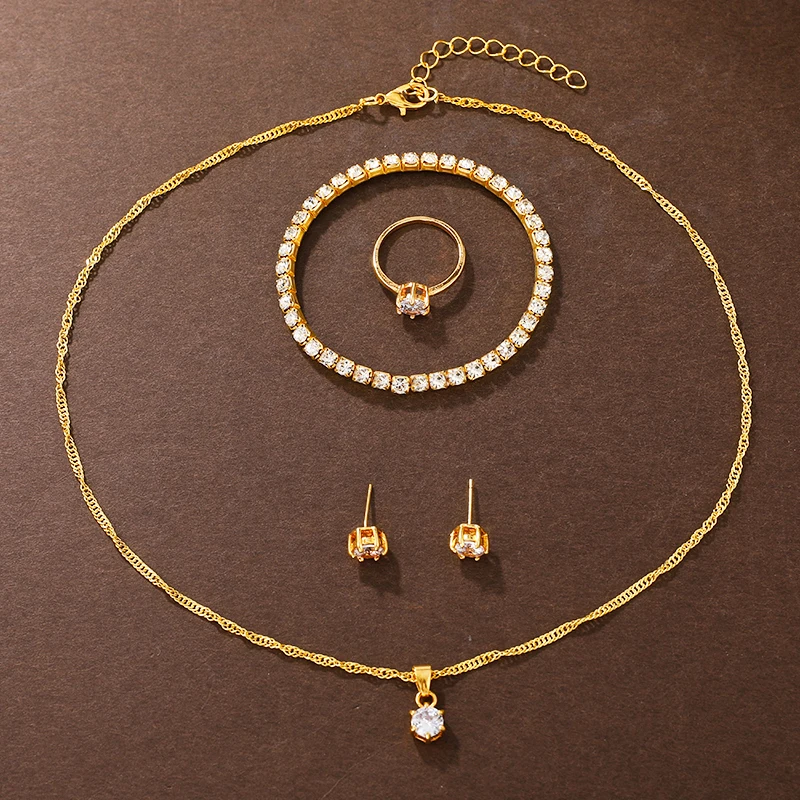 6 шт./комплект женские золотые роскошные часы