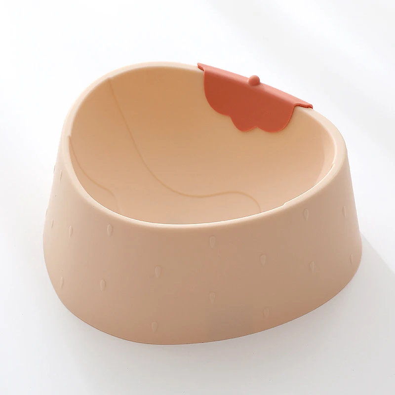 

2022 New Design Matte Strawberry Shape Pet Bowl Non Slip Single Bowl Cartoon Cat Food Bowl Cute Cartoon Pet Bowls