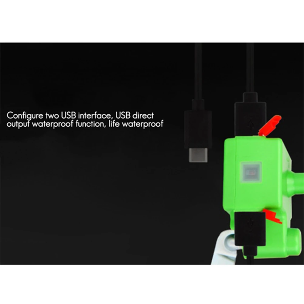 Зарядное устройство с двумя USB-портами для смартфона зеленое