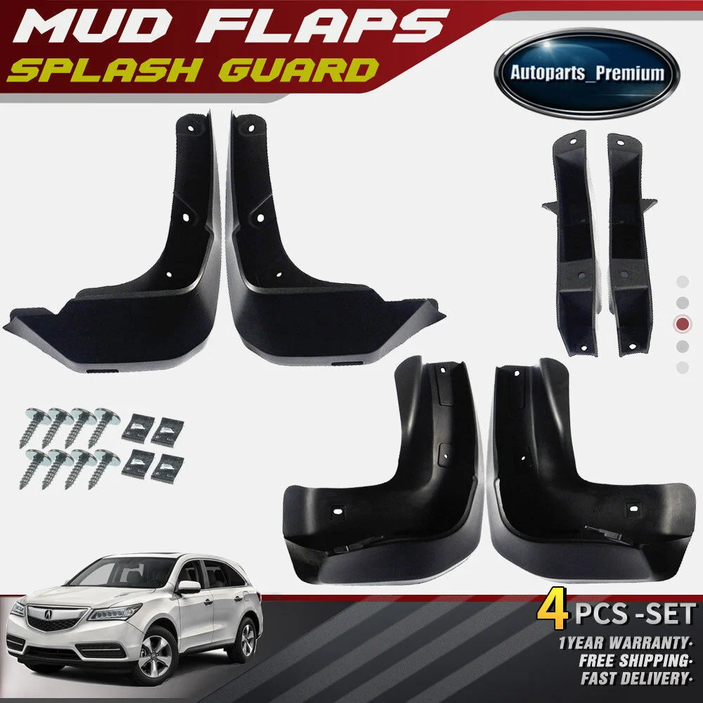 

4x Splash Guards Mud Flaps Mudguards Molded Rear & Front for Acura MDX 2014-2016