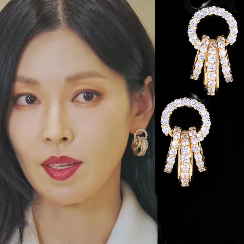 

High quality Round Earrings Korean Drama Penthouse KimSo-yeon same style Earrings