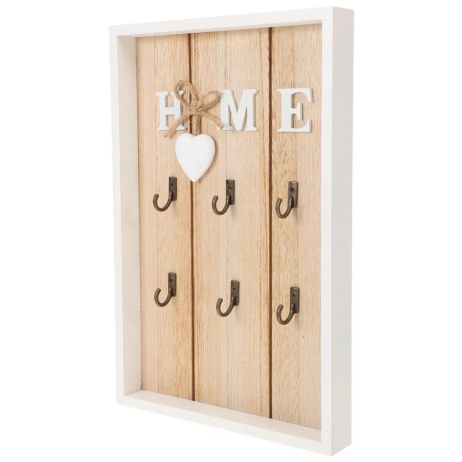 1PC European Style Wooden Storage Box Multifunctional Wall Key Bag Clothes Hook Shelf for Home Decoration (HOME)
