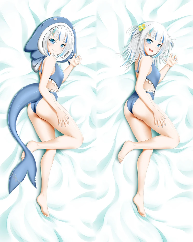 

Dakimakura Anime GawrGura VTuber Double-sided Print Life-size Body Pillow Cover