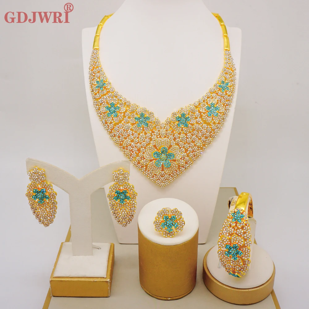 Дубай золотой цвет стены разы искусственный браслет серьги кольца наборы