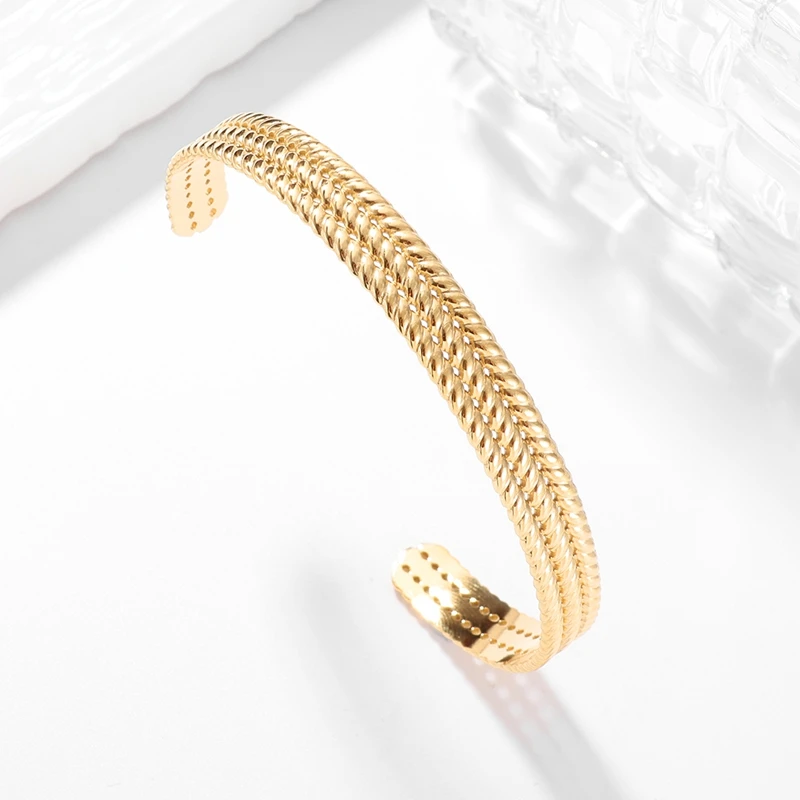 Классические открытые браслеты-манжеты из нержавеющей стали регулируемая