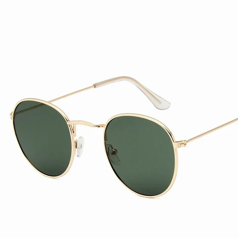 2024 классические маленькие круглые солнцезащитные очки в оправе женские/мужские брендовые дизайнерские зеркальные солнцезащитные очки из сплава винтажные модные очки