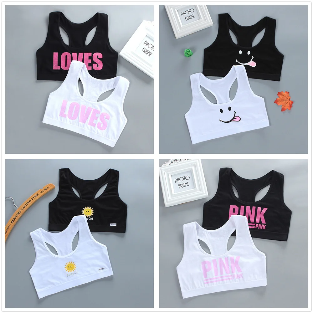 

2pcs Girls Training Bras Kids Soft Underwear Girls Children Breathable Bras for Teen Girl 8-16y Gift Teen Underwear Puberty 14