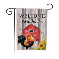 welcome vertical yard banners rustic chicken double sided garden flags welcome flag decor for outdoor indoor lawn home