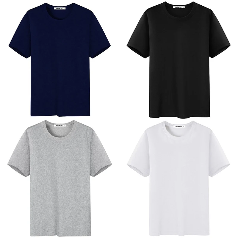 

2021 Summer Soft Slim T-Shirt Men Plain Tee Standard Blank T Shirt Ins Tees Top