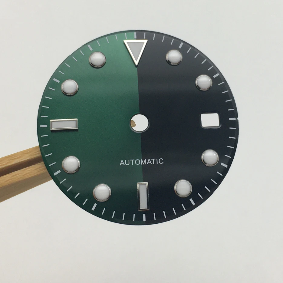 Modified 29MM Black Green Dial Replacement Precision Blue Luminous Lettering Dial Fit For 8200 8215 Movement 2836
