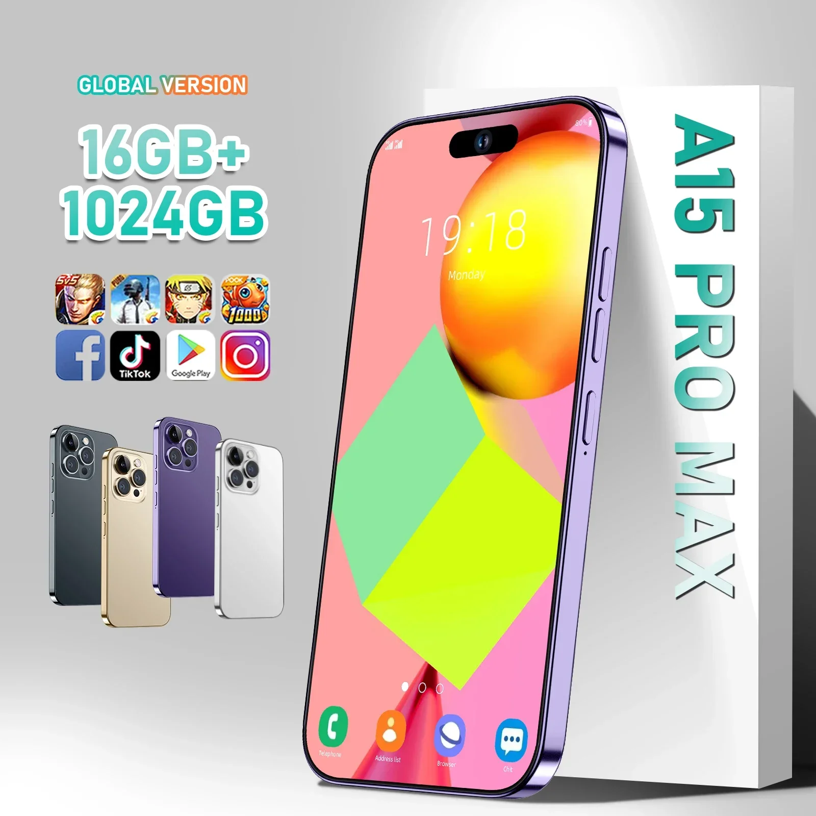 Купить дешево A15 Pro Max мобильный телефон, экран 7,3 дюйма, Android