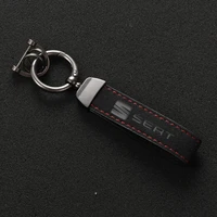 fashion sports high quality leather keychain custom gift key rings with seat letter seat logo keychain decorative storage keys