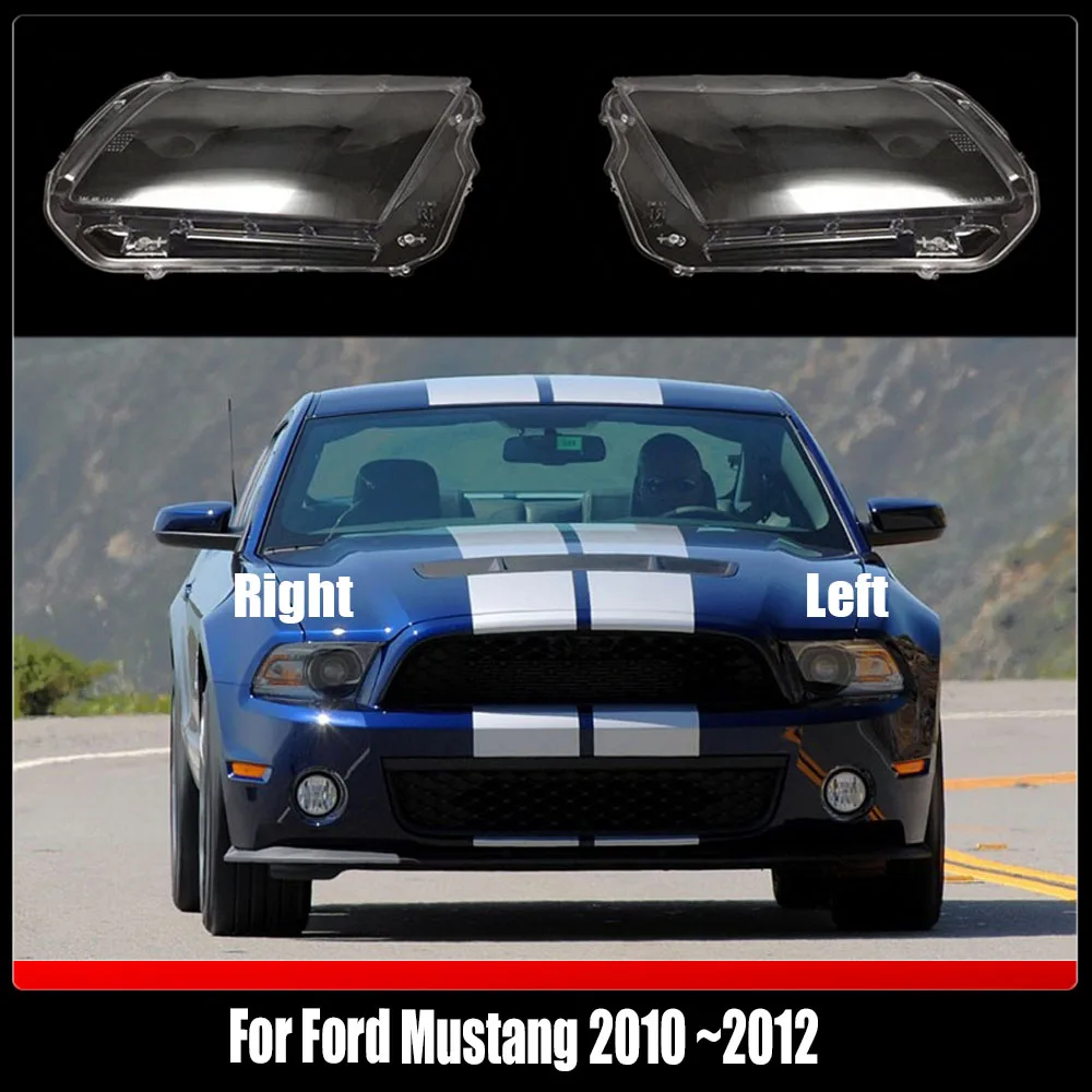 For Ford Mustang 2010~2012 Headlamp Lamp Shell Transparent Mask Headlight Cover Lens Plexiglass Replace Original Lampshade