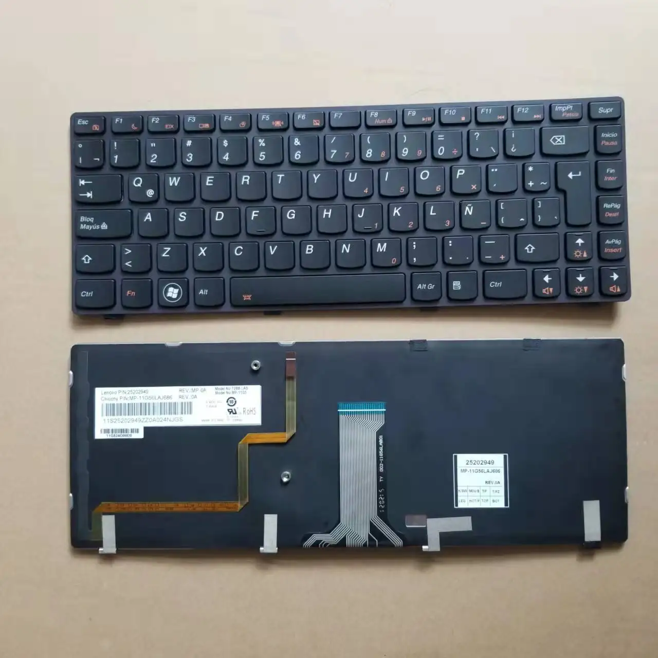 

Новая клавиатура для ноутбука Lenovo Ideapad Y480 Y480a Y480N серии LA с испанской раскладкой и черной подсветкой