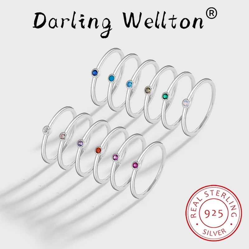 

Classic Rainbow Couple Ring For Women Series 12 Zodiac Sign Round Full Diamond Original Sterling Silver Anniversary Gift Jewelry