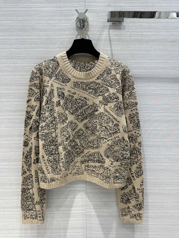 

2023 New Women Prefall Classic Casual Fashion Soft Comfortable Jacquard Cashmere Sweater