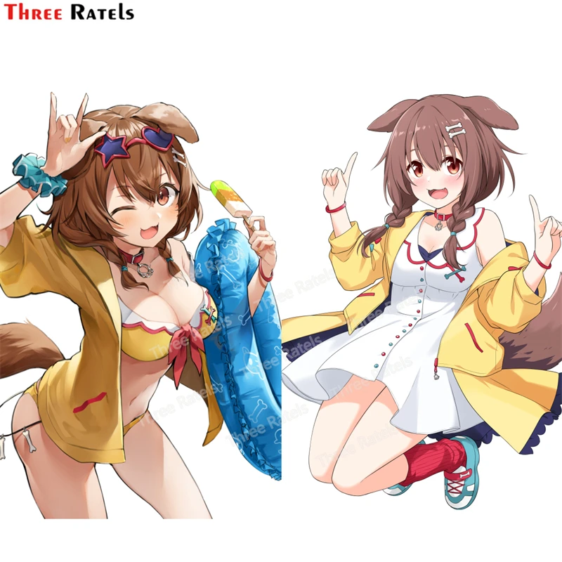 

Three Ratels E965 Inugami Korone Hololive Car Stickers Windshield Decal Vinyl Car Accessoires Waterproof Sunscreen Vinyl Anime