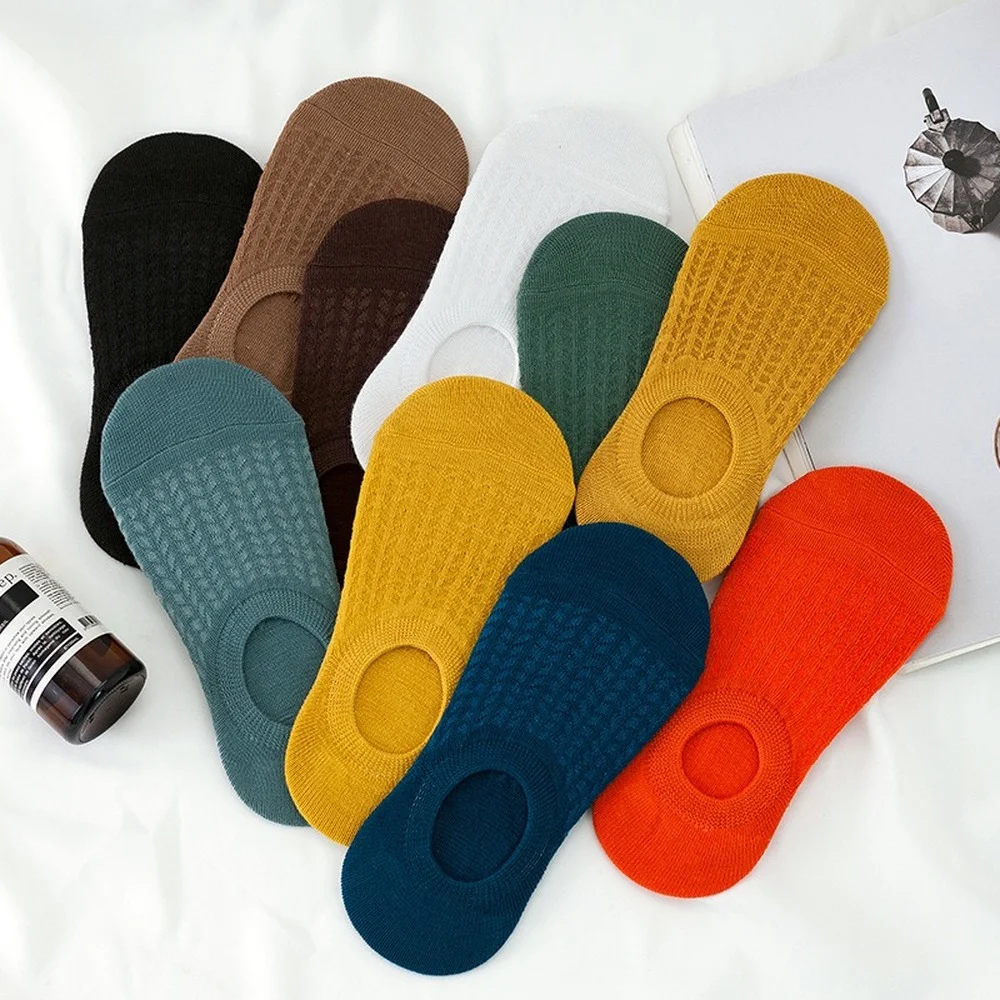 10 Pairs Spring Summer Harajuku Korean Combed Cotton Women Boat Socks Colorful Cute Casual Women Sock Slippers