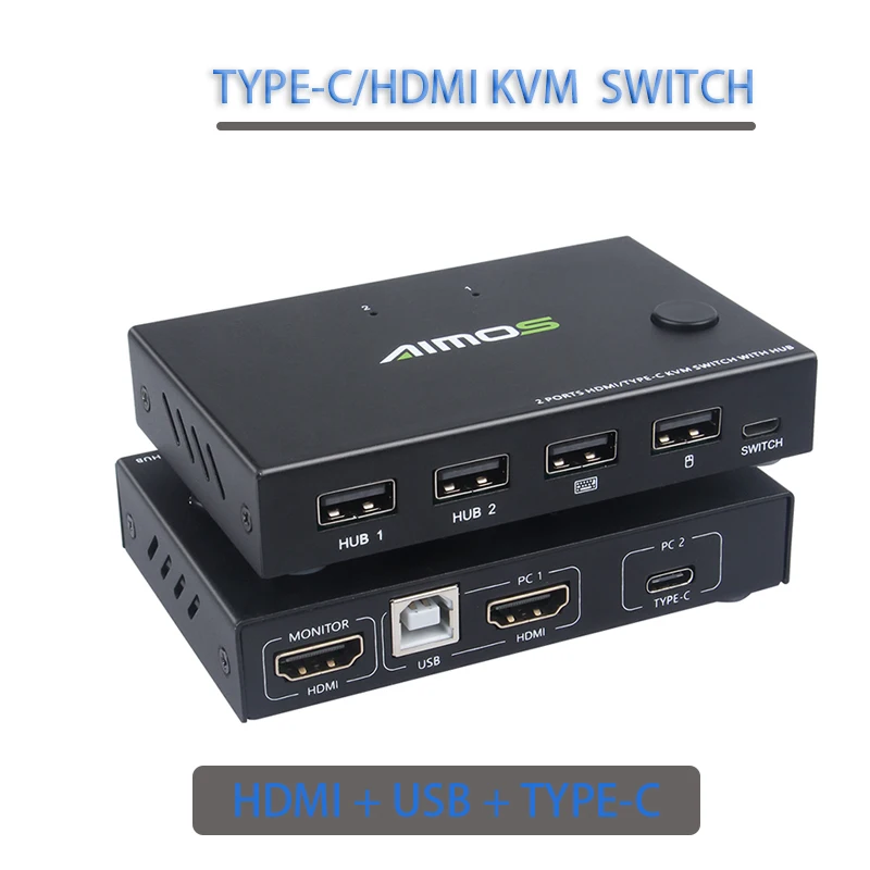 

HDMI 2 ports KVM switcher support Windows Linux MAC OS Vista 2 In 1 Out USB Switch Game Plug and Play Two PCs share one monitor