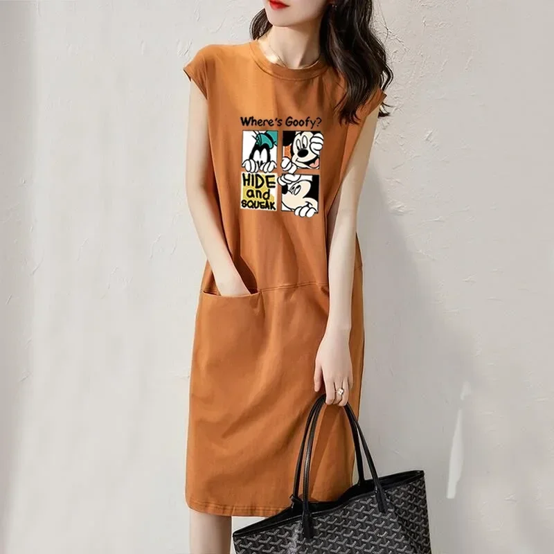 

Женское платье без рукавов с принтом Минни Маус