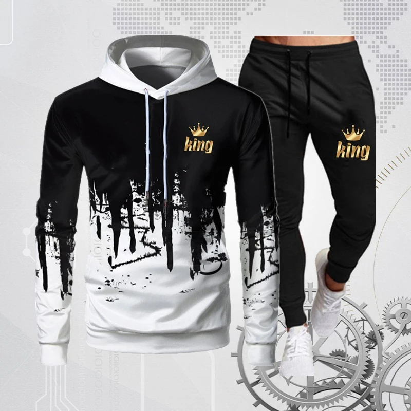 

Костюм спортивный мужской с длинным рукавом и принтом «Кинг»