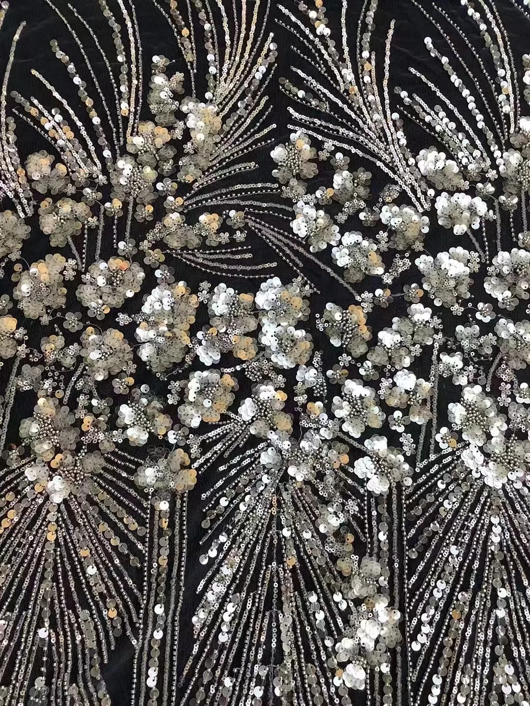 Новая Изысканная Кружевная Сетка с бусинами блестками и цветочной вышивкой