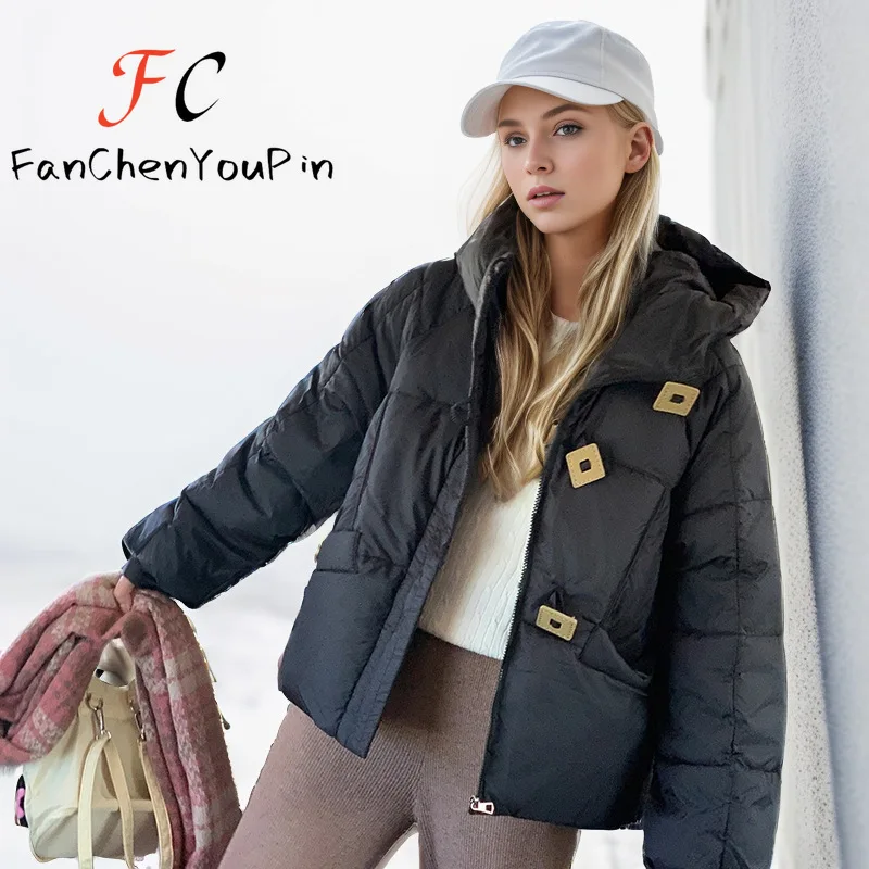 Пальто женское с длинным рукавом Повседневная теплая куртка капюшоном винтажная