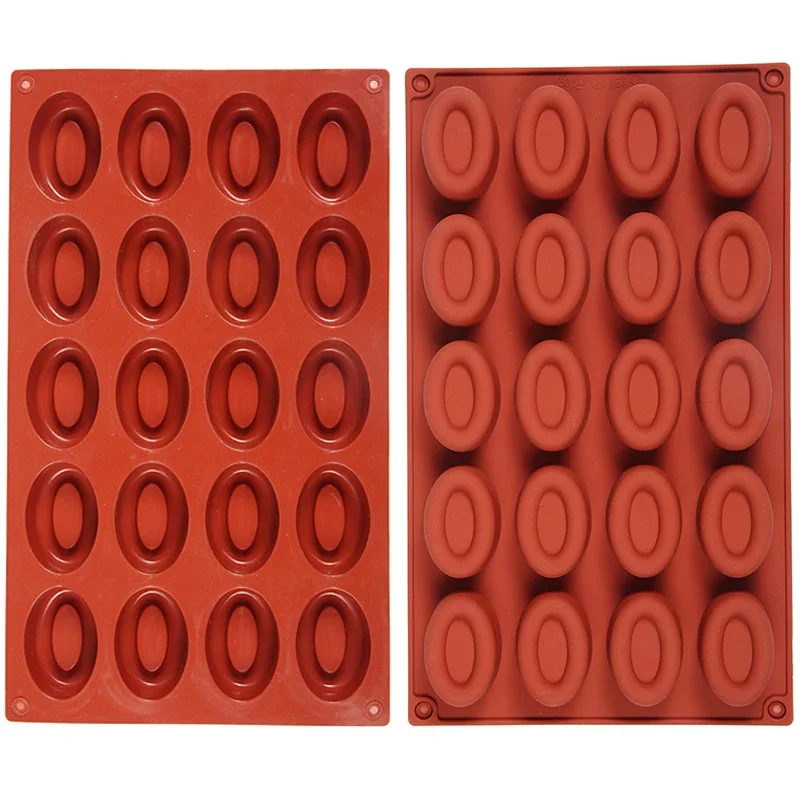

20-cavity Silicone Oval Doughnut Mold Muffin Cupcake Chocolate Pancake Moulds for Baking Mini Baking Tools Dessert Kitchen DIY