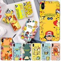 pokemon pikachu squirtle phone case for iphone 13 12 11 pro mini xs max 8 7 plus x se 2020 xr silicone soft cover