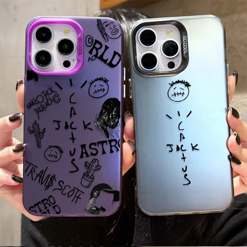 Чехол Travis Scott Cactus Jack PC Plating для Samsung Galaxy S23 S24 Ultra A54 A34 A24 A14 A73 A53 A33 5G S22 S21 Plus FE Note 20