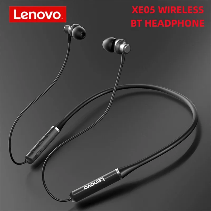 Оригинальные магнитные беспроводные наушники Lenovo XE05 с шейным ободом, наушники BT5.0, IPX5 Водонепроницаемая беспроводная гарнитура, спортивные TWS наушники