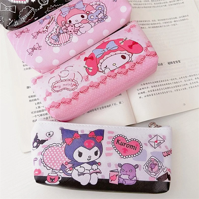 

Kawaii Sanrio Pencil Bag Kuromi Pencil Case Cinnamoroll My Melody Stationery School Supplies Kids Waterproof Storage Bags