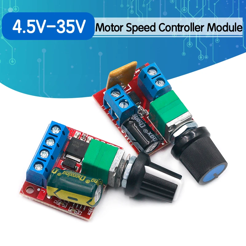 Mini DC-DC 4 5 V-35V 5A 90W PWM Φ модуль регулятора скорости Переключатель платы управления 12V