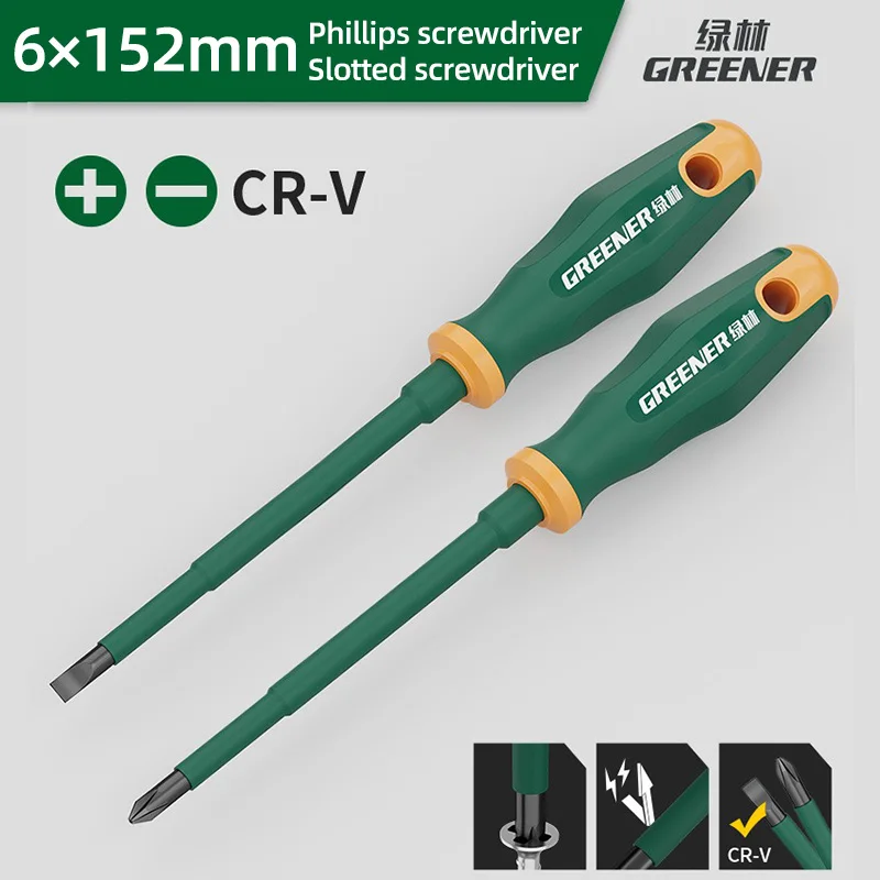 

Зеленая изолированная отвертка GREENER