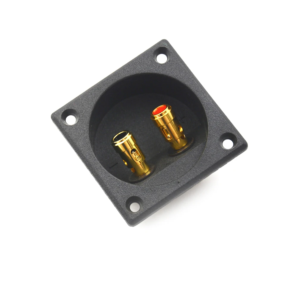 

1PC Terminal Cup Square Shape Double Binding Post Type Speaker Box Gold Terminal Cup Black Color with Screws