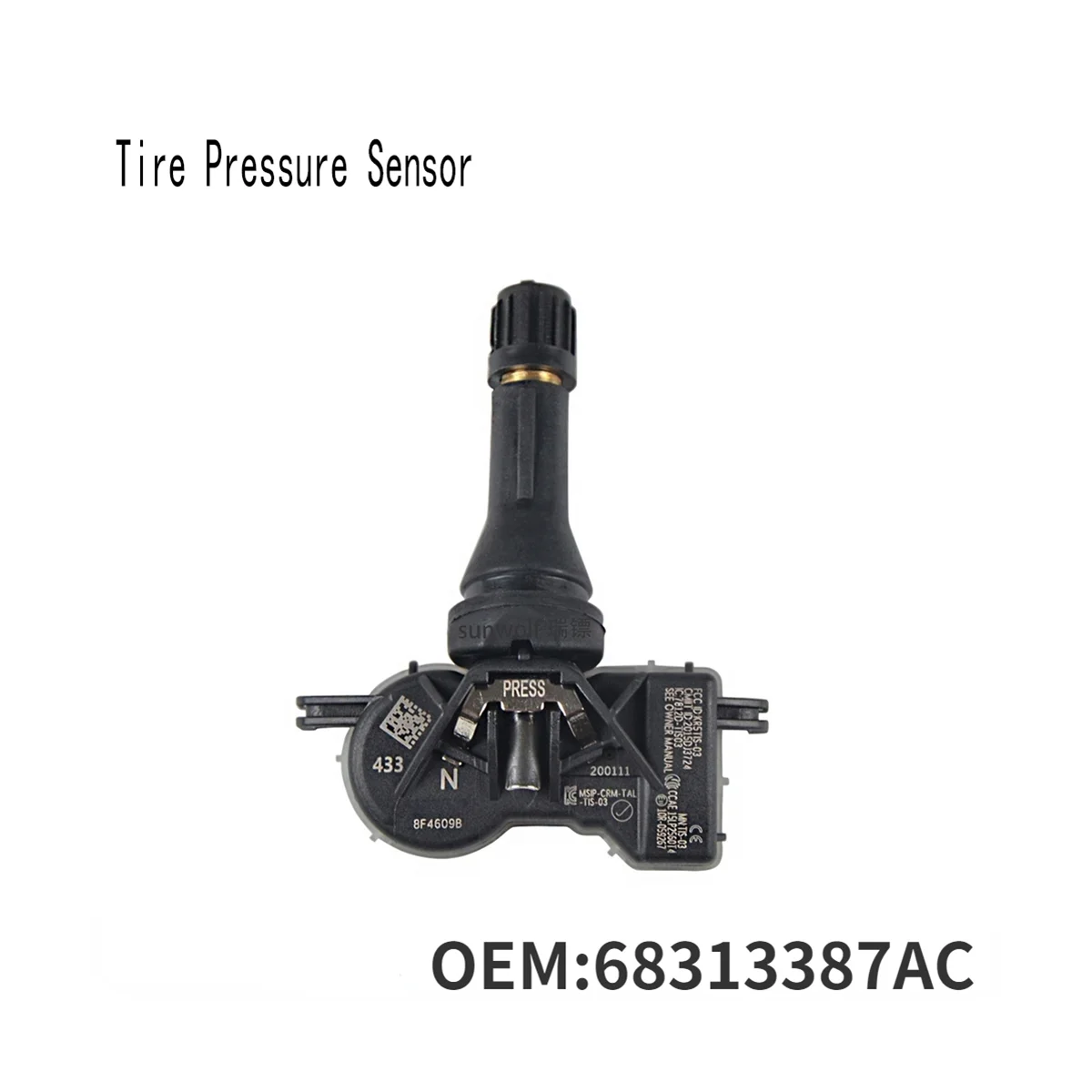 Система контроля давления в шинах TPMS 4 шт. 433 МГц для Dodge Дротика Jeep Compass 68313387AC