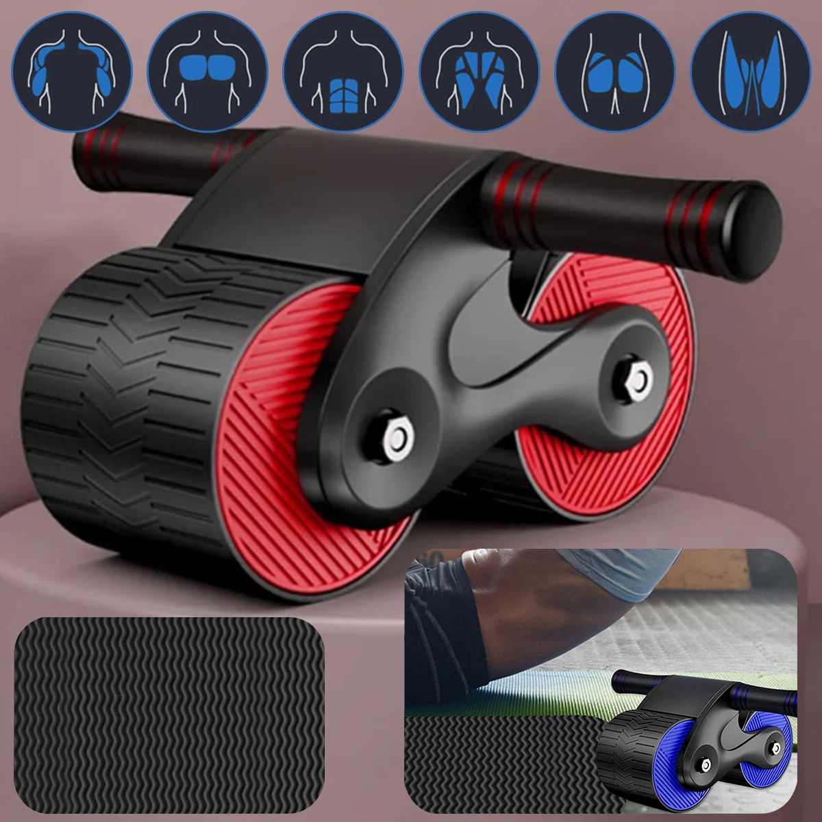 

L Automatic Rebound Abdominal Wheel Portable Abdominal Roller Wheel Professional Abdominal Exerciser Core Strength Training