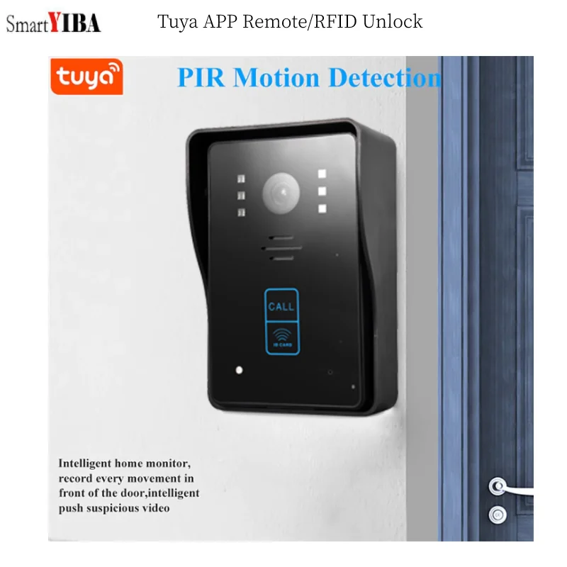 

SmartYIBA WIFI IP Doorbell Tuya Smart Home Video Intercom Door Bell 1080P HD IP Camera Door Eye RFID Unlock