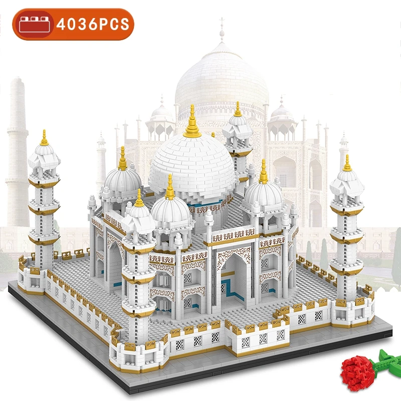 

NEW 4036PCS City Mini Bricks Taj Mahal World Famous Architecture Micro Model India Building Blocks Creative Sets City Kids Toys