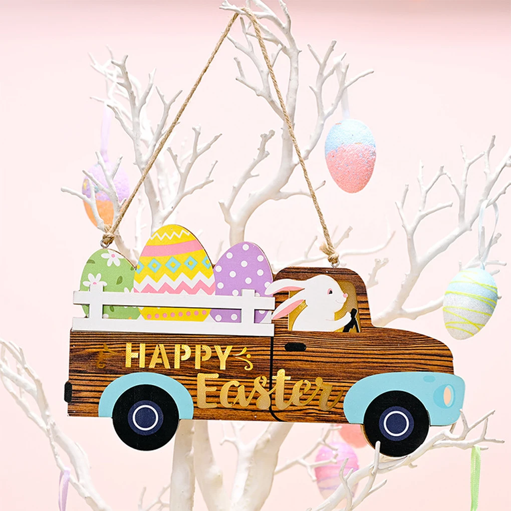 

Easter Door Plaque Hanging Pendant Light Holiday Themed Party Festival Gate Decoration Sign Tree Ornament Craft