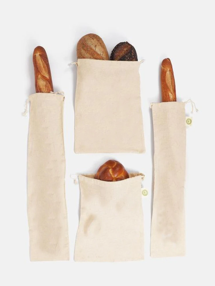 100 шт. оригинальные натуральные яркие хлопковые пакеты для хлеба многоразовые на