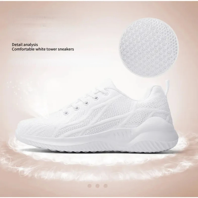 Women Sneakers Mesh Breathable Running Walking Lightweight Shoes Fitness Outdoor Sport Comfortable Fashion Casual White Shoes