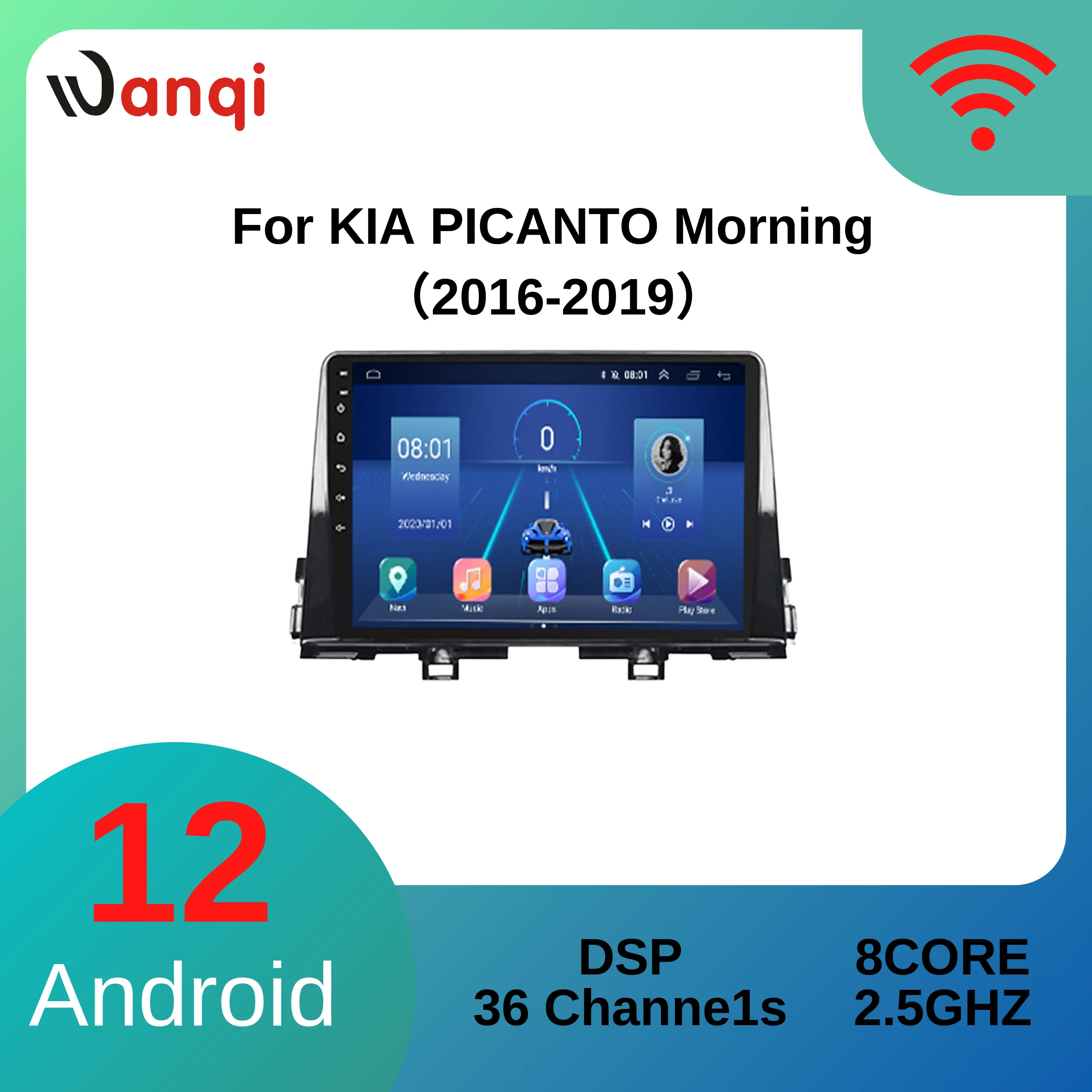 

Магнитола на Android 12,0, мультимедийный дисплей для KIA PICANTO Morning 2016-2019, автомобильный GPS-плеер Mirror Link, BT, Wi-Fi, Android-навигация