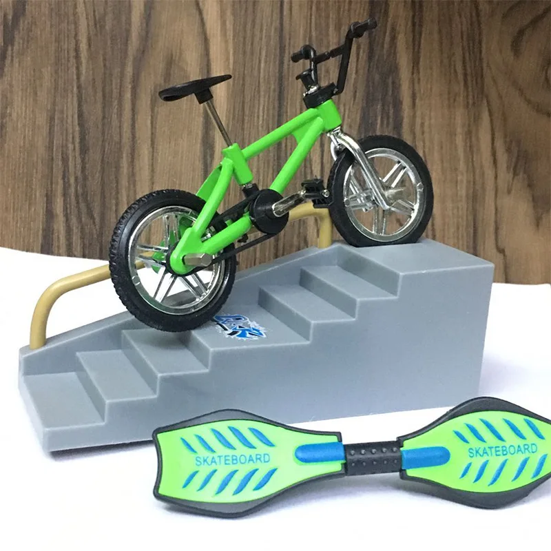 

4PCS Finger Skateboard Playset 1/12 Bjd Doll Accessories Bicycle Vitality Board for Boys Mini Bike Alloy Model DIY Toy for OB11