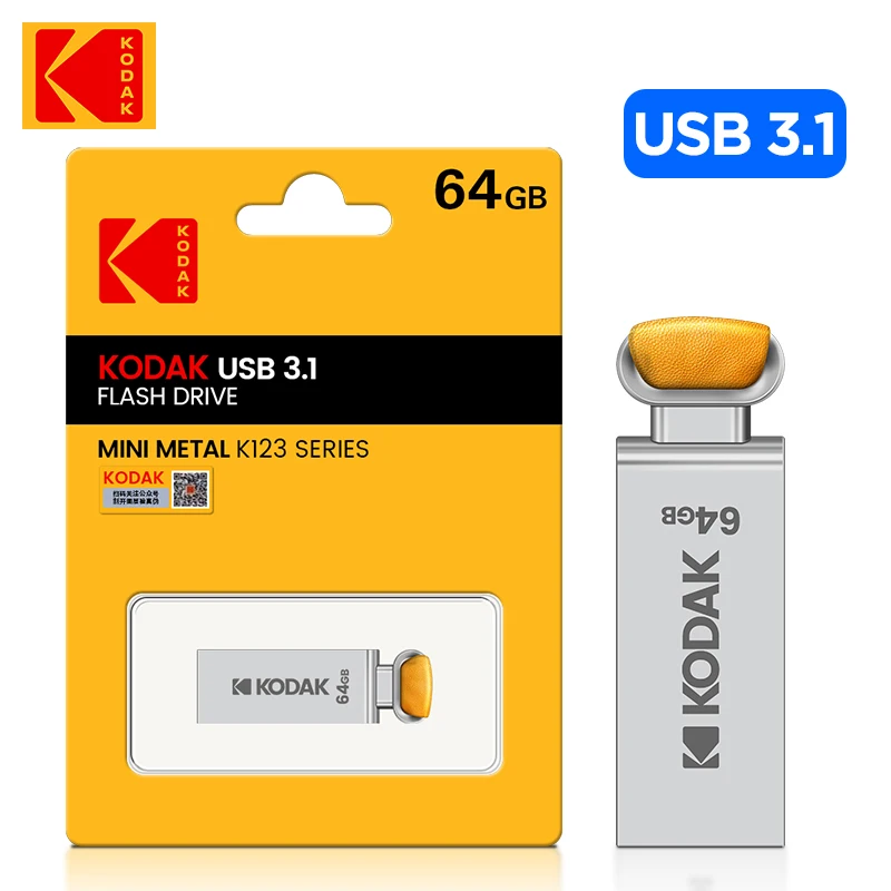 

Оригинальный металлический флэш-накопитель KODAK K123, USB 128, 16 ГБ, 32 ГБ, 64 ГБ, ГБ, usb, USB флэш-накопитель, usb, кожаная флэш-память