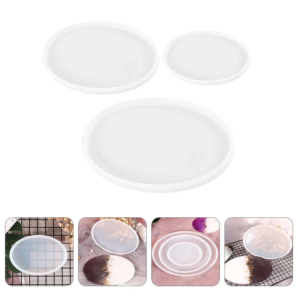 

Mold Resin Epoxy Silicone Molds Coaster Casting Mould Tray Making Decoration Crafts Oval Craft Dish Diyplate Clear Clay Crayons
