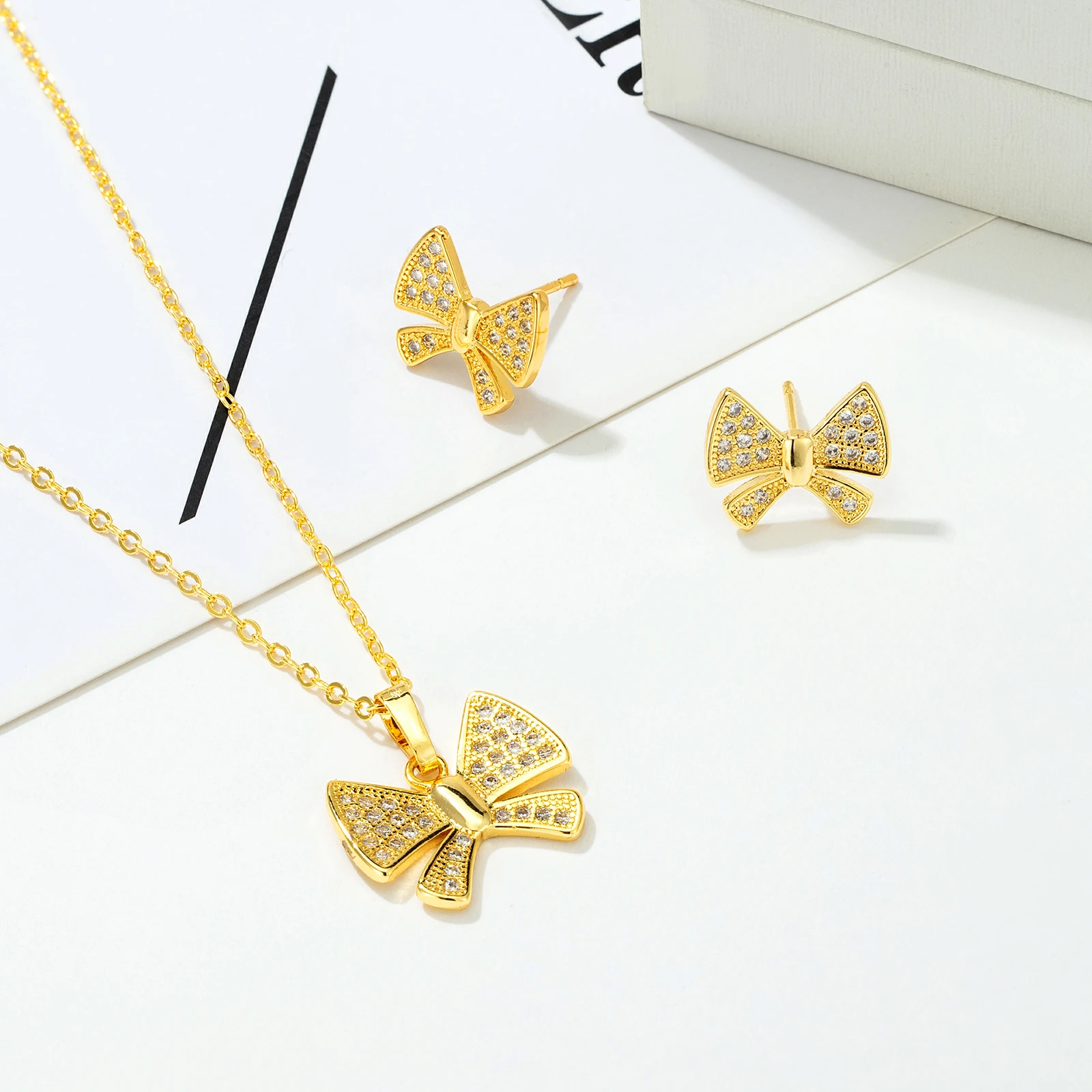 Набор ювелирных изделий из циркония в форме бабочки свадебные аксессуары