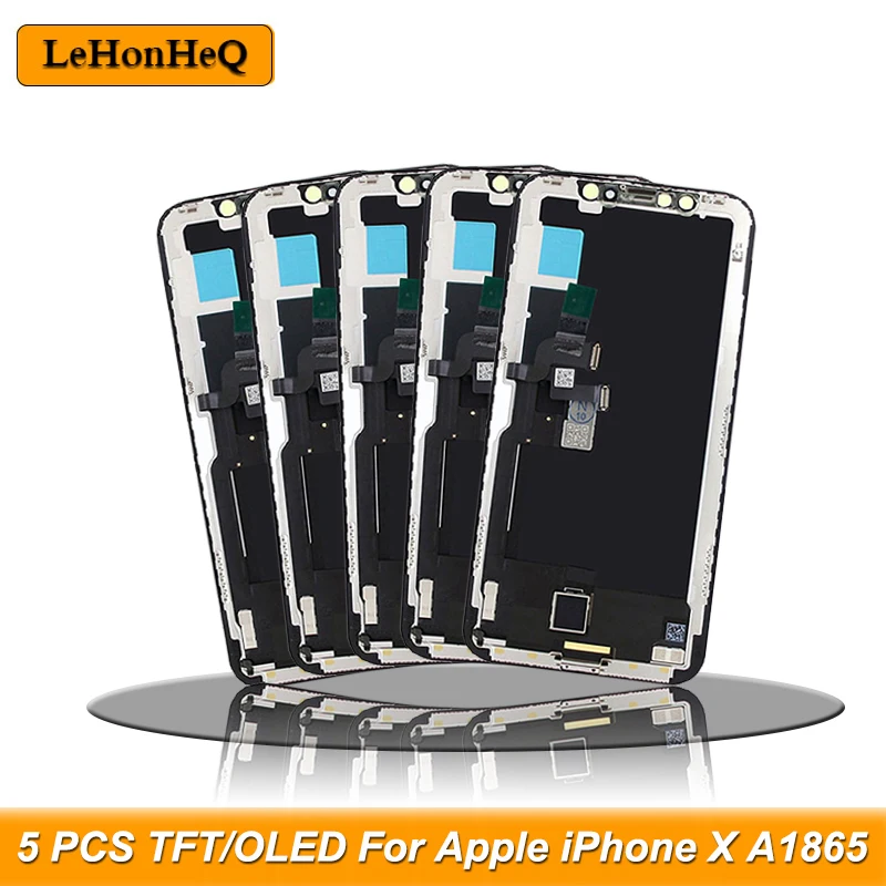 OLED-дисплей для iPhone 10 5 шт. ЖК-дисплей Ten A1901 A1865 A1902 сенсорный ЖК-экран Apple X