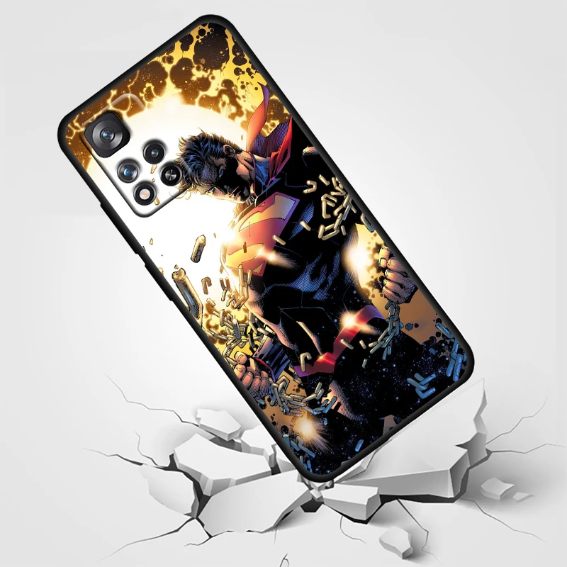 DC Superman Comic Logo Black Phone Case For Xiaomi Redmi Note 12 11E 11S 11 11T 10 10S 9 9T 9S 8T 8 Pro Plus 5G Cover Shell images - 6