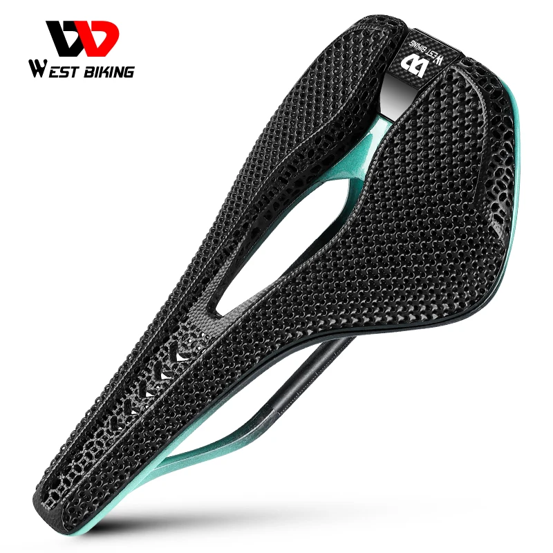 WEST BIKING 3D Printed Carbon Saddle Professional Road Bike Short Nose Seat Ultralight Racing Bike Saddle Bike Accessories